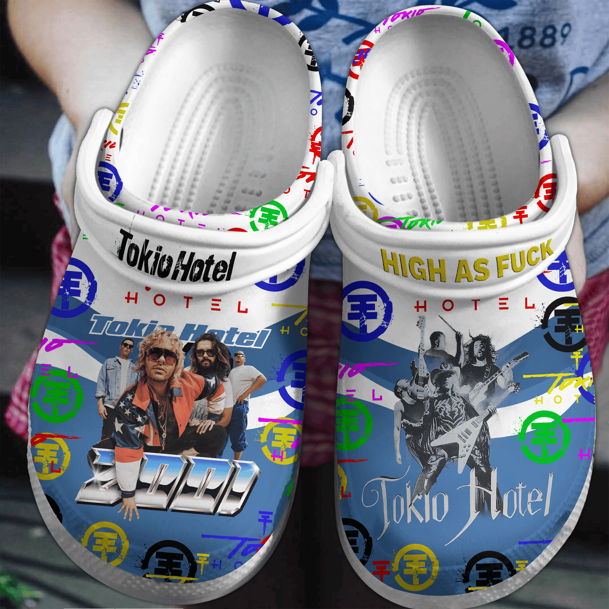 Tokio Hotel Music Crocs Crocband Clogs Shoes Comfortable For Men Women and Kids