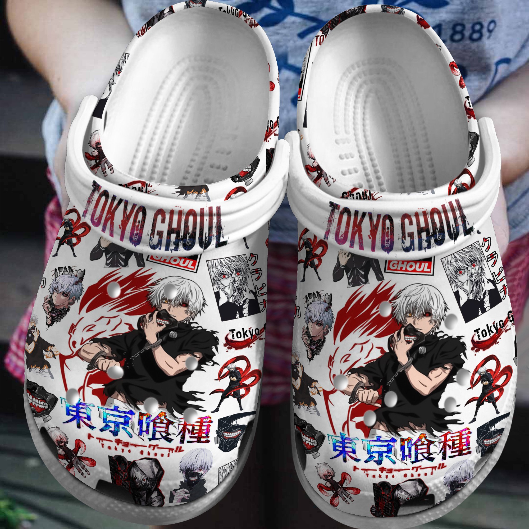 Tokyo Ghoul Anime Crocs Crocband Clogs Shoes Comfortable For Men Women and Kids