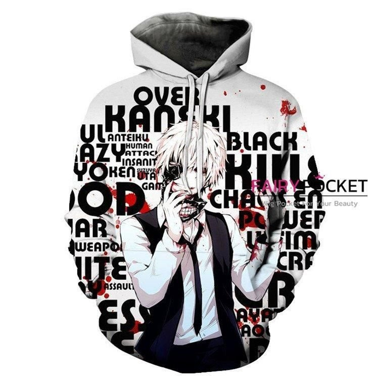 Tokyo Ghoul Ken Kaneki 3D All Over Print Hoodie, Zip Hoodie