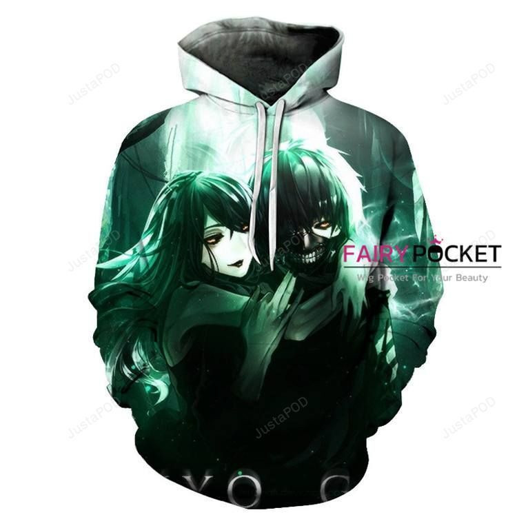 Tokyo Ghoul Ken Kaneki Rize Kamishiro 3D All Over Print Hoodie, Zip Hoodie
