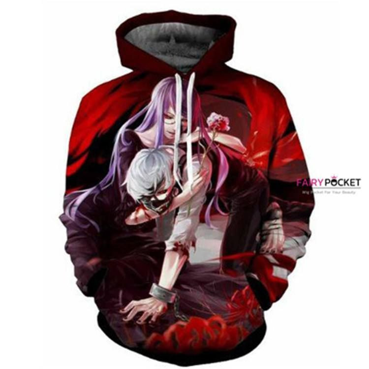 Tokyo Ghoul Ken Kaneki Rize Kamishiro 3D All Over Print Hoodie, Zip Hoodie