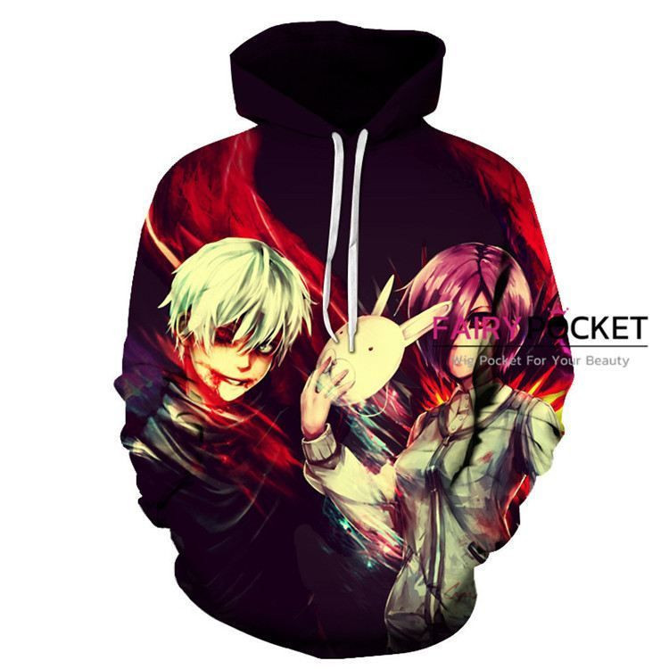 Tokyo Ghoul Ken Kaneki Touka Kirishima 3D All Over Print Hoodie, Zip Hoodie
