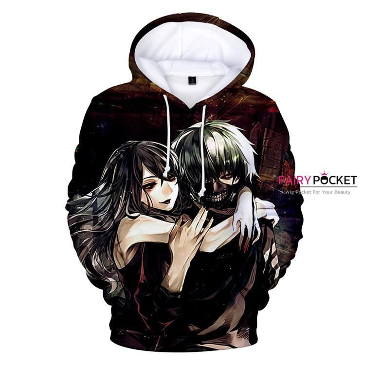 Tokyo Ghoul Rize Kamishiro Ken Kaneki 3D All Over Print Hoodie, Zip Hoodie
