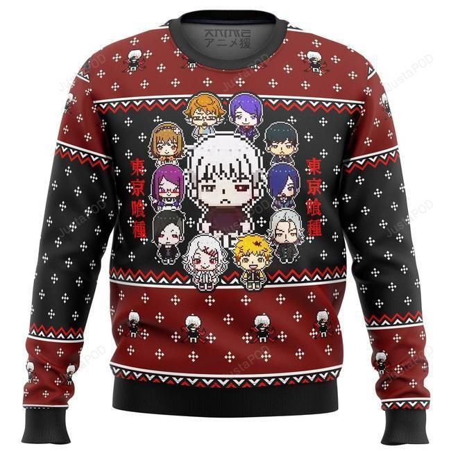 Tokyo Ghoul Sprites Ugly Christmas Sweater Adult 3D Funny Matching for family