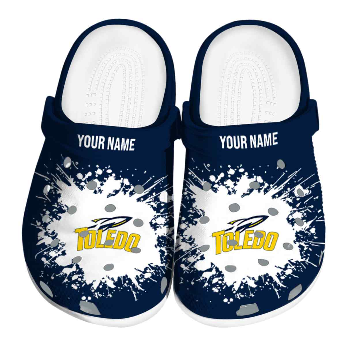 Toledo Rockets NCAA Sport Crocs Crocband Clogs Shoes Comfortable For Men Women and Kids