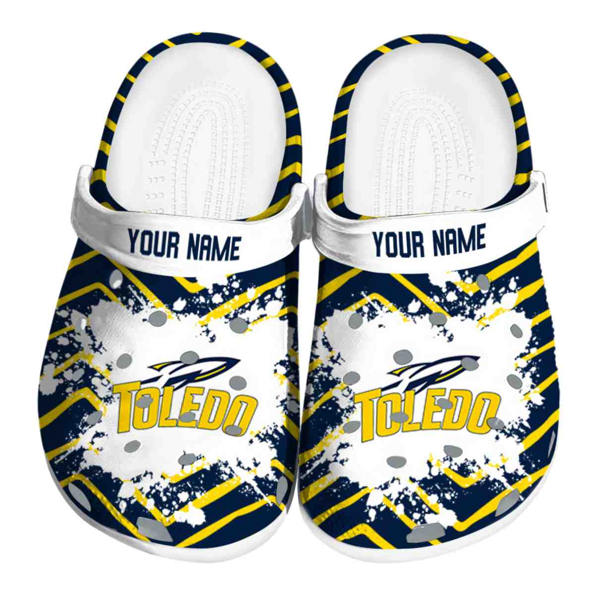 Toledo Rockets NCAA Sport Crocs Crocband Clogs Shoes Comfortable For Men Women and Kids