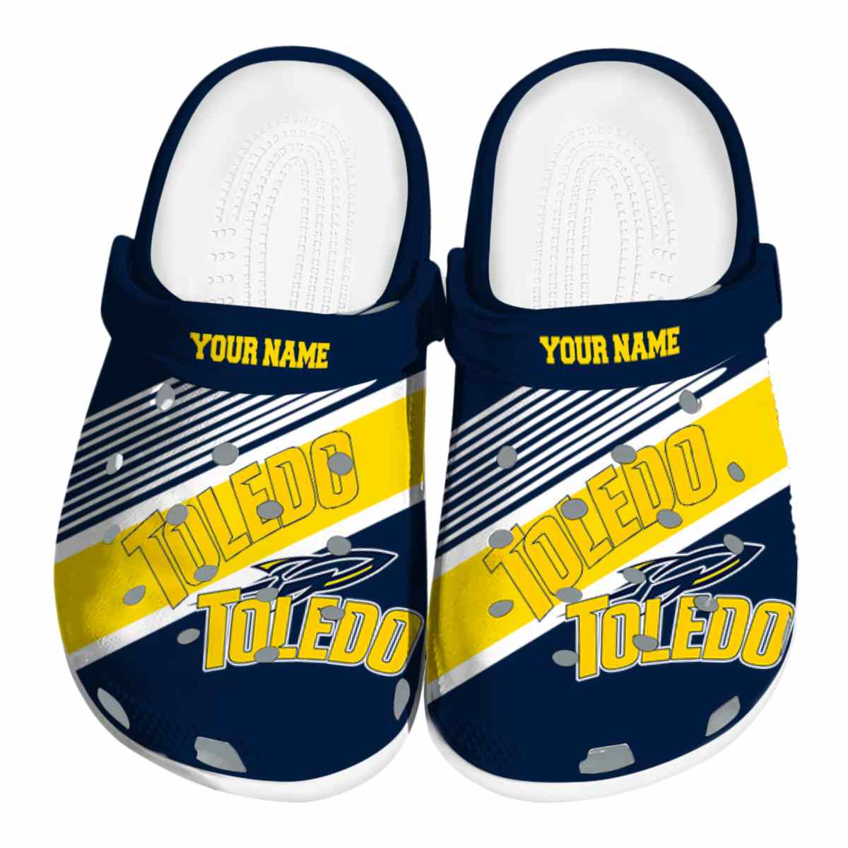 Toledo Rockets NCAA Sport Crocs Crocband Clogs Shoes Comfortable For Men Women and Kids