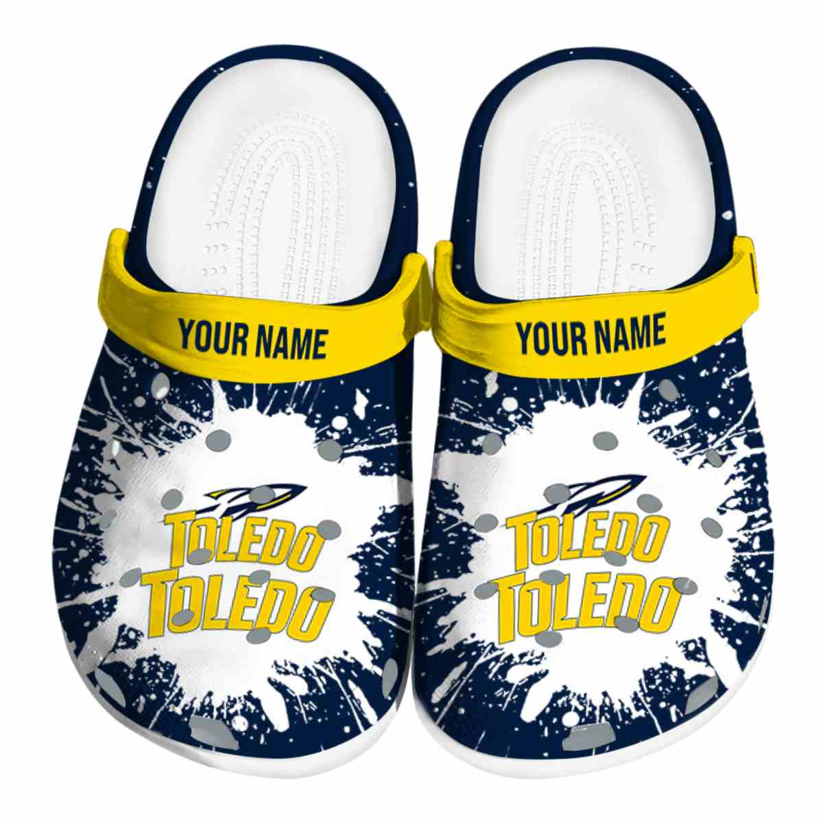 Toledo Rockets NCAA Sport Crocs Crocband Clogs Shoes Comfortable For Men Women and Kids