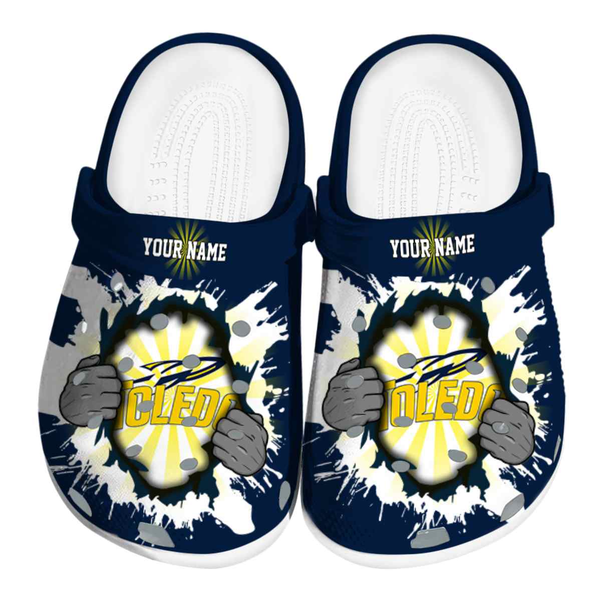 Toledo Rockets NCAA Sport Crocs Crocband Clogs Shoes Comfortable For Men Women and Kids