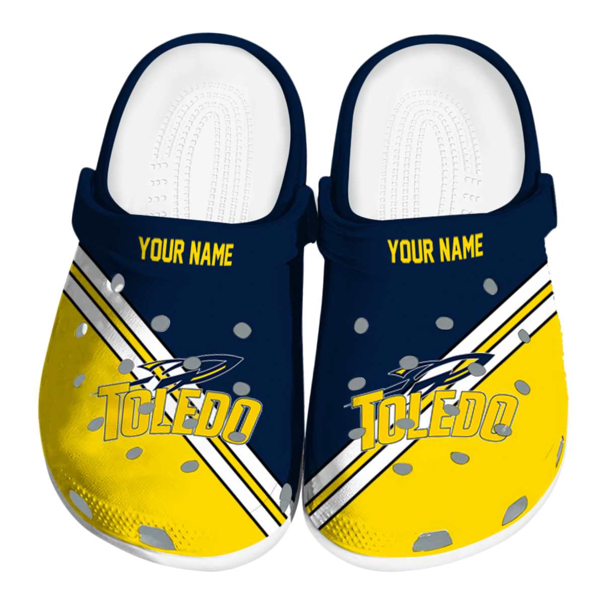 Toledo Rockets NCAA Sport Crocs Crocband Clogs Shoes Comfortable For Men Women and Kids
