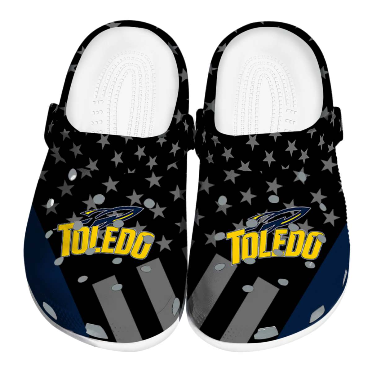 Toledo Rockets NCAA Sport Crocs Crocband Clogs Shoes Comfortable For Men Women and Kids