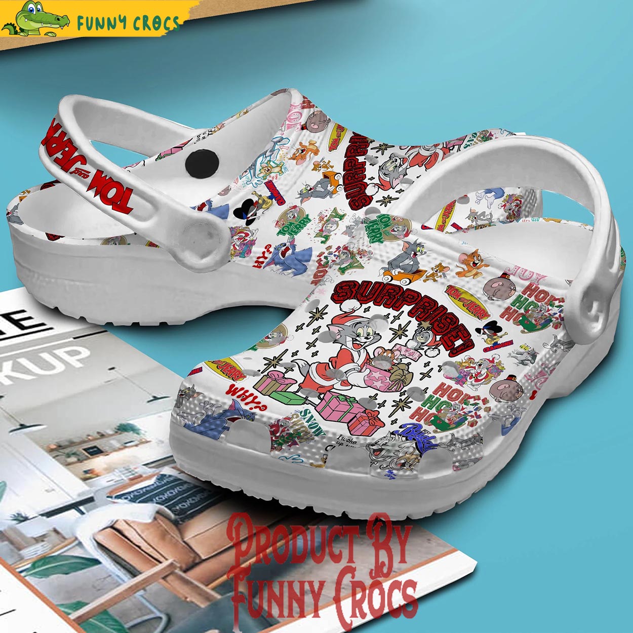Tom And Jerry Cartoon Christmas Crocs Crocband Clogs Shoes Comfortable For Men Women and Kids - Image 2
