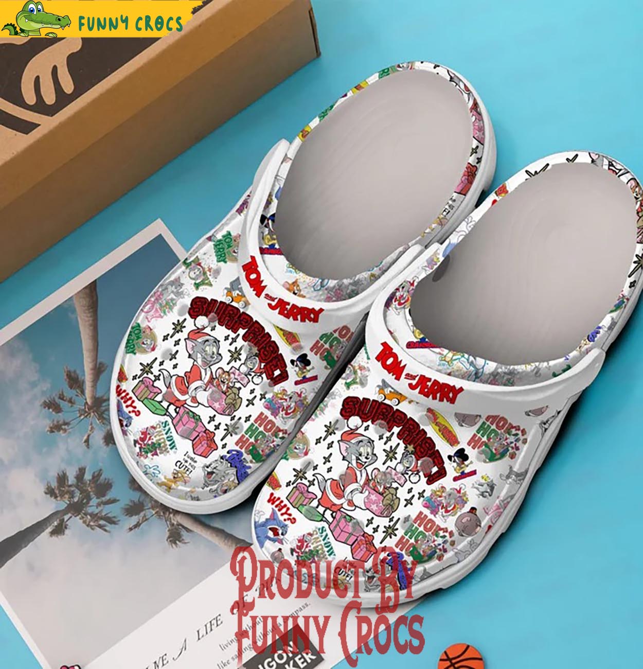 Tom And Jerry Cartoon Christmas Crocs Crocband Clogs Shoes Comfortable For Men Women and Kids - Image 3