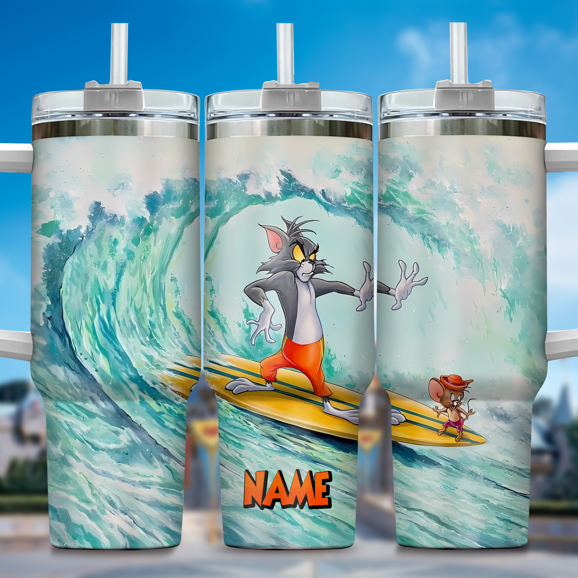 Tom and Jerry Cartoon Custom Stanley Cup 40 oz 30 oz Tumbler With HandleTVC2301354