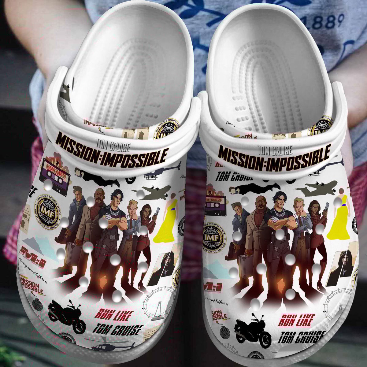 Tom Cruise Mission Impossible Movie Crocs Crocband Clogs Shoes Comfortable For Men Women and Kids