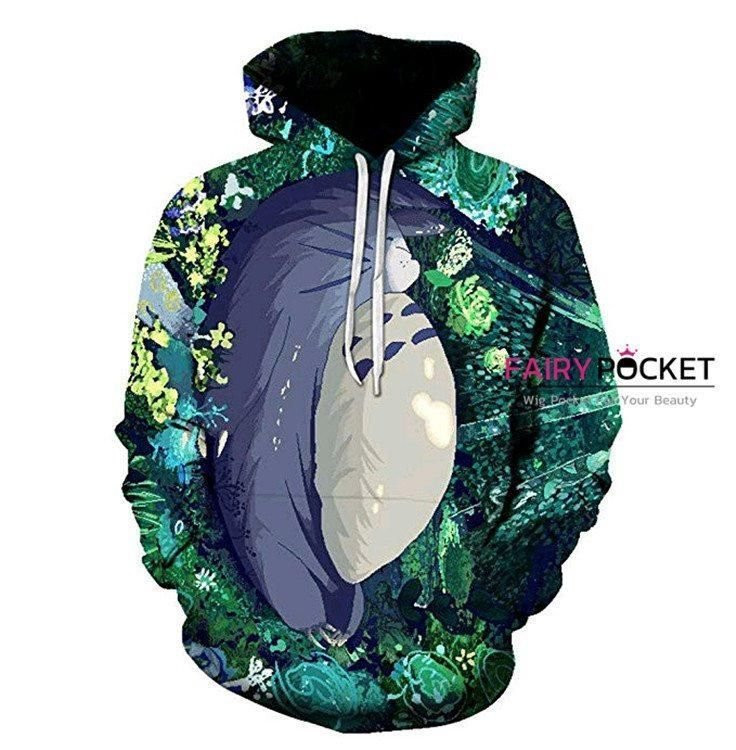 Tonari no Totoro Green 3D All Over Print Hoodie, Zip Hoodie