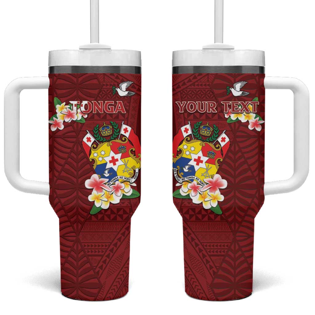 Tonga Coat Of Arms Plumeria With Ngatu Custom Stanley Cup 40 oz 30 oz Tumbler With HandleTVC2301377