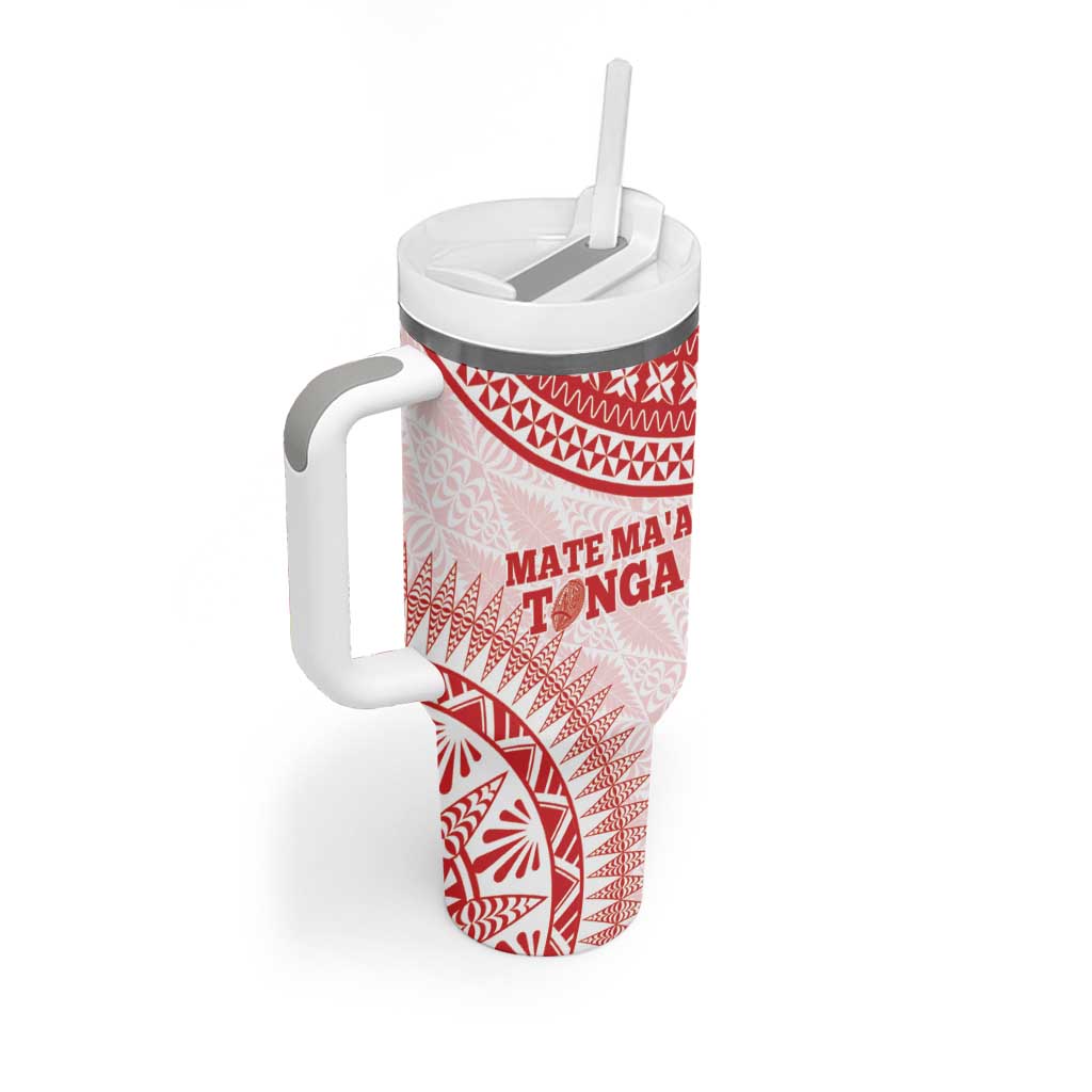 Tonga Mate Maa Go Champions Tongan Ngatu White Custom Stanley Cup 40 oz 30 oz Tumbler With HandleTVC2301377 - Image 2