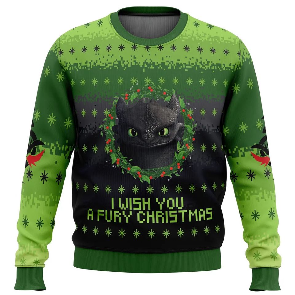 Toothless Ugly Christmas Sweater, How to Train a Dragon Ugly Sweater