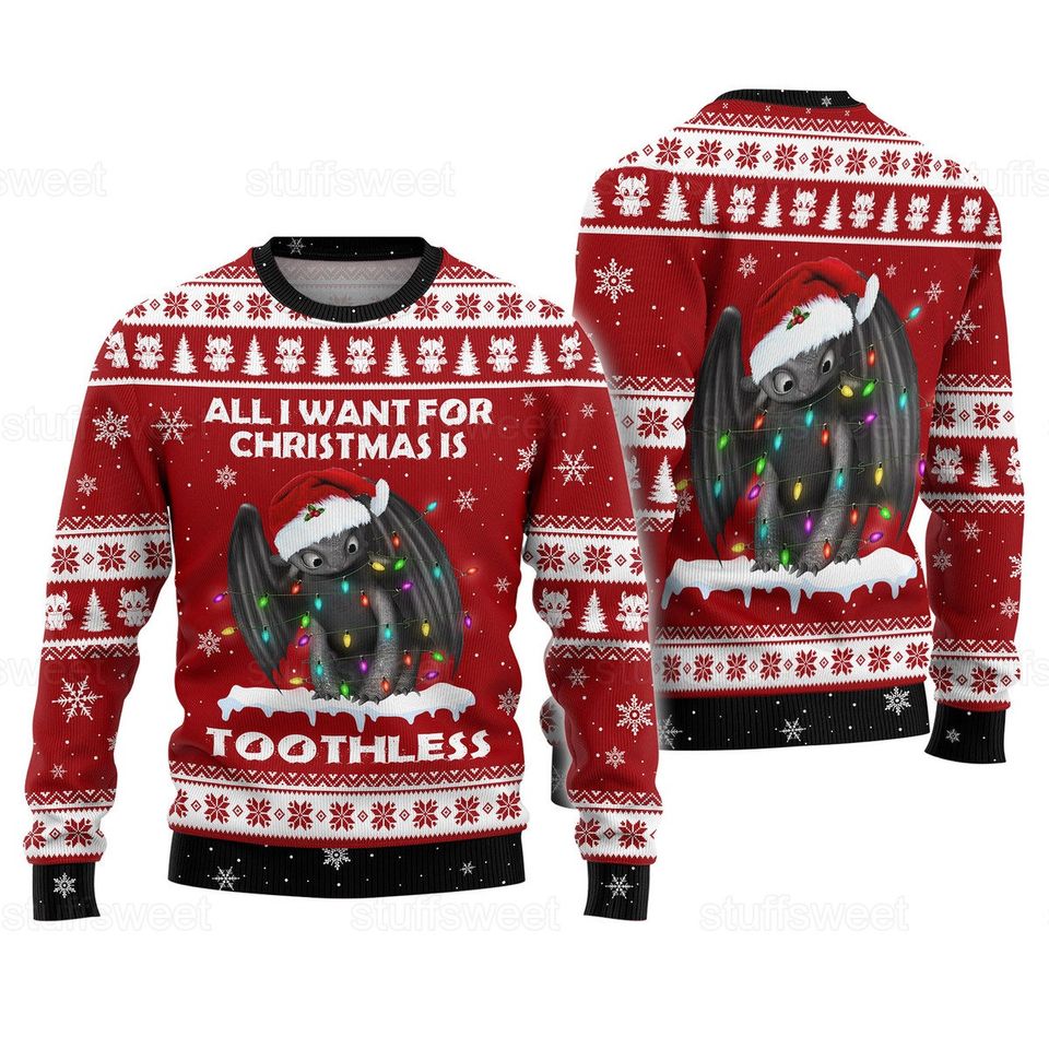 Toothless Ugly Sweater Gift for Fans