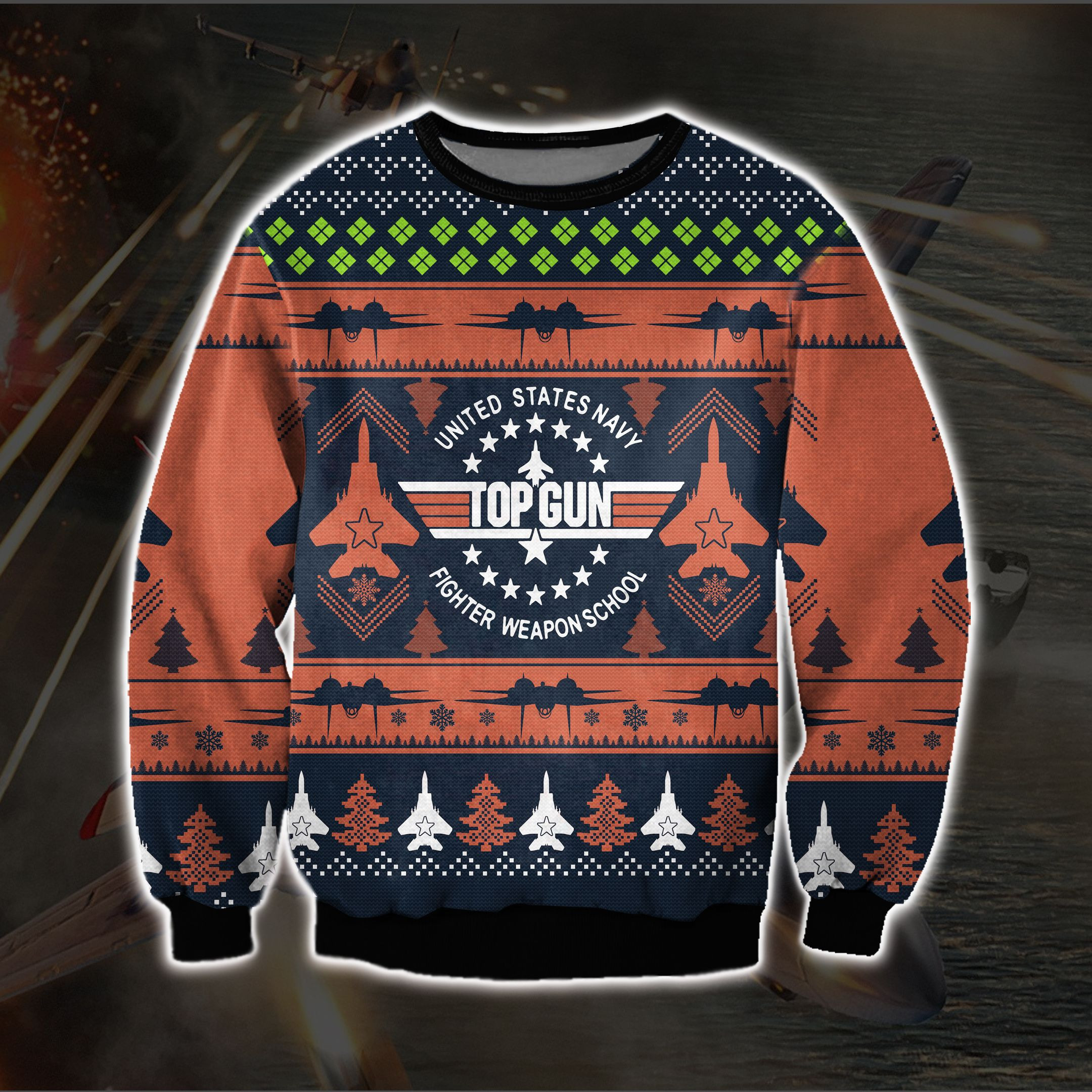 Top Gun 1986 Tom Cruise Ugly Christmas Sweater Adult 3D Funny Matching for family
