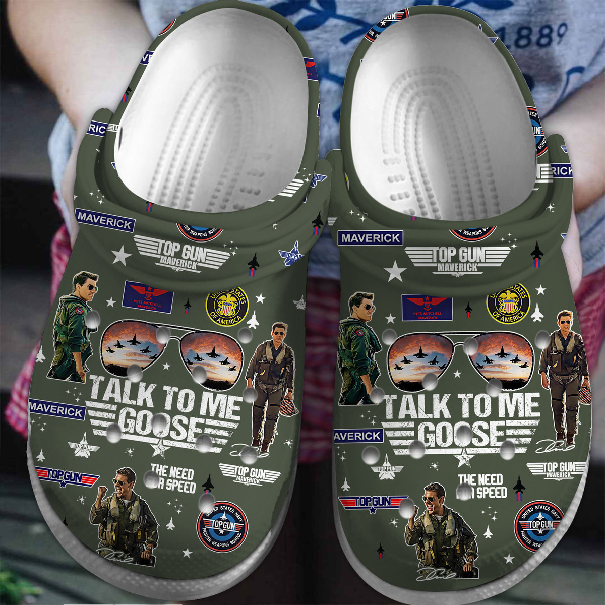 Top Gun Movie Crocs Crocband Clogs Shoes Comfortable For Men Women and Kids