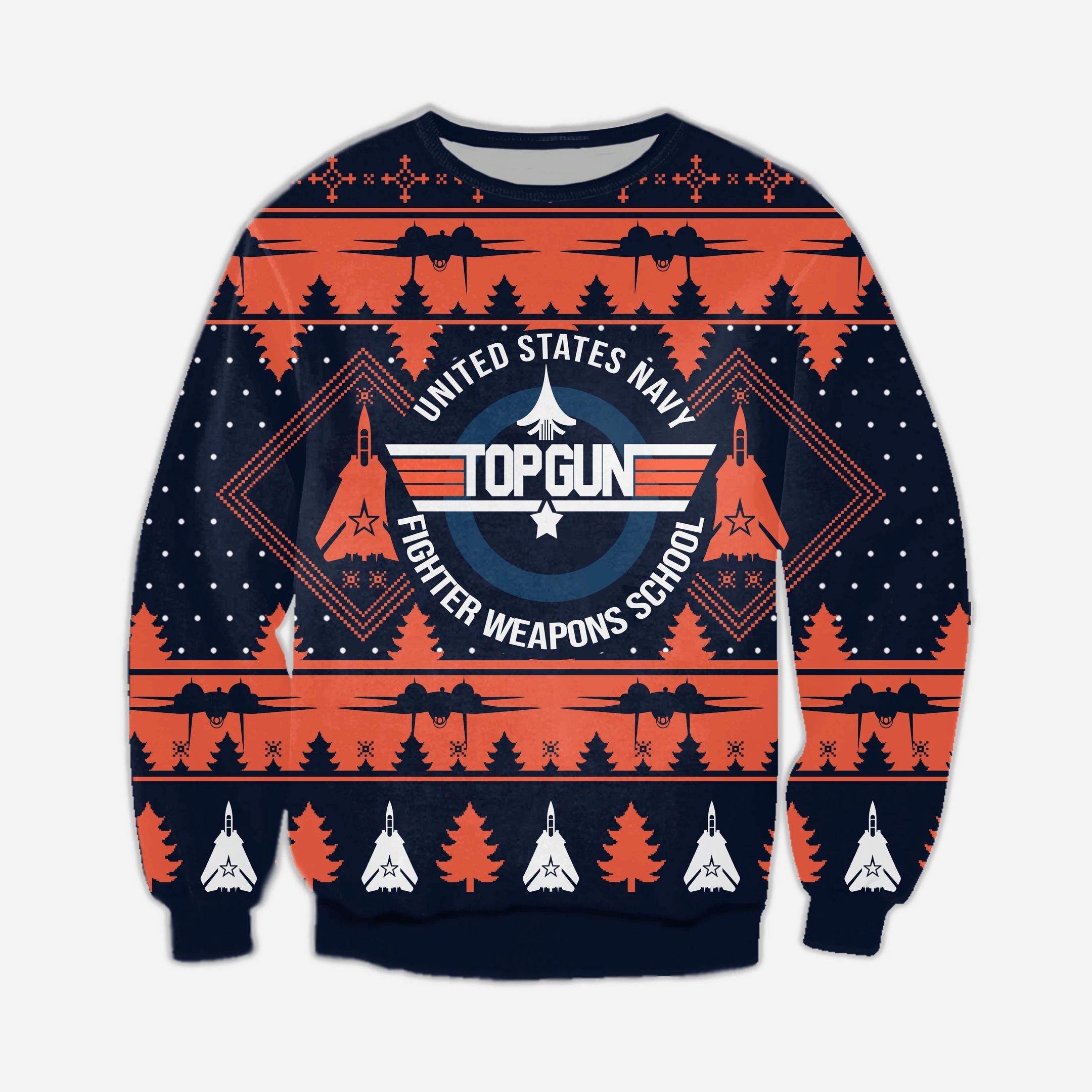 Top Gun Ugly Christmas Sweater Adult 3D Funny Matching for family