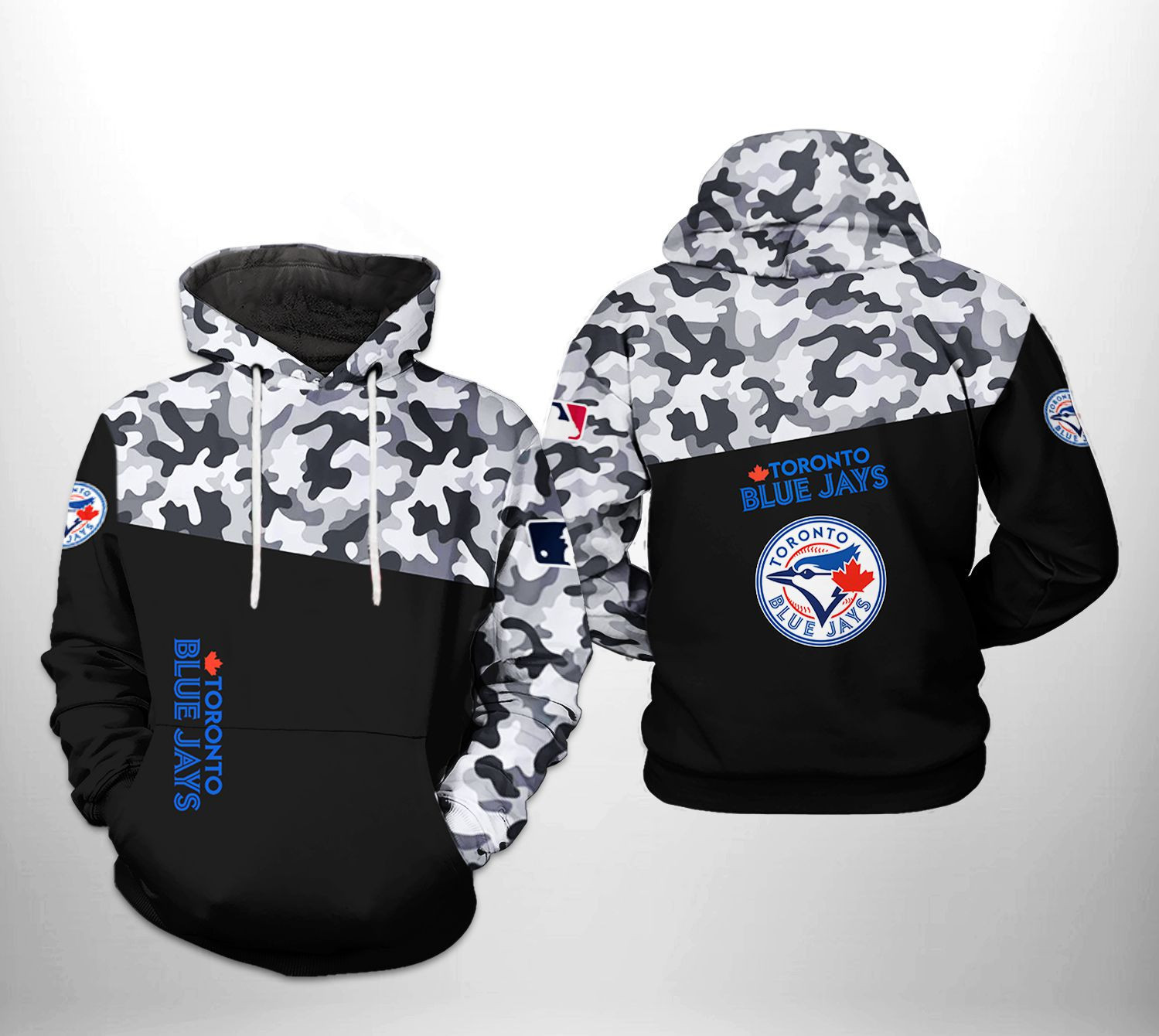 Toronto Blue Jays MLB Camo Veteran 3D All Over Print Hoodie, Zip Hoodie