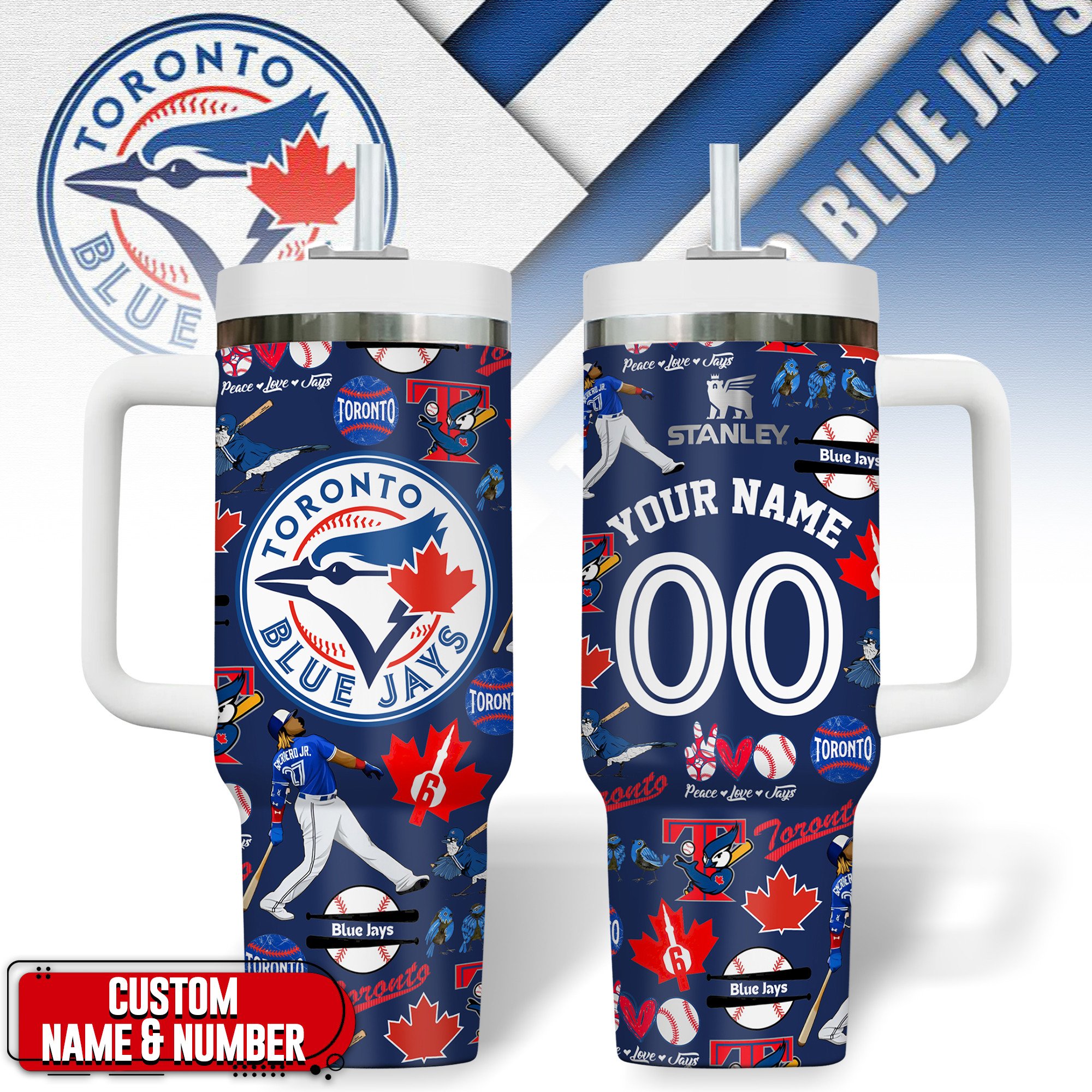 Toronto Blue Jays MLB Custom Stanley Cup 40 oz 30 oz Tumbler With HandleTVC2301216