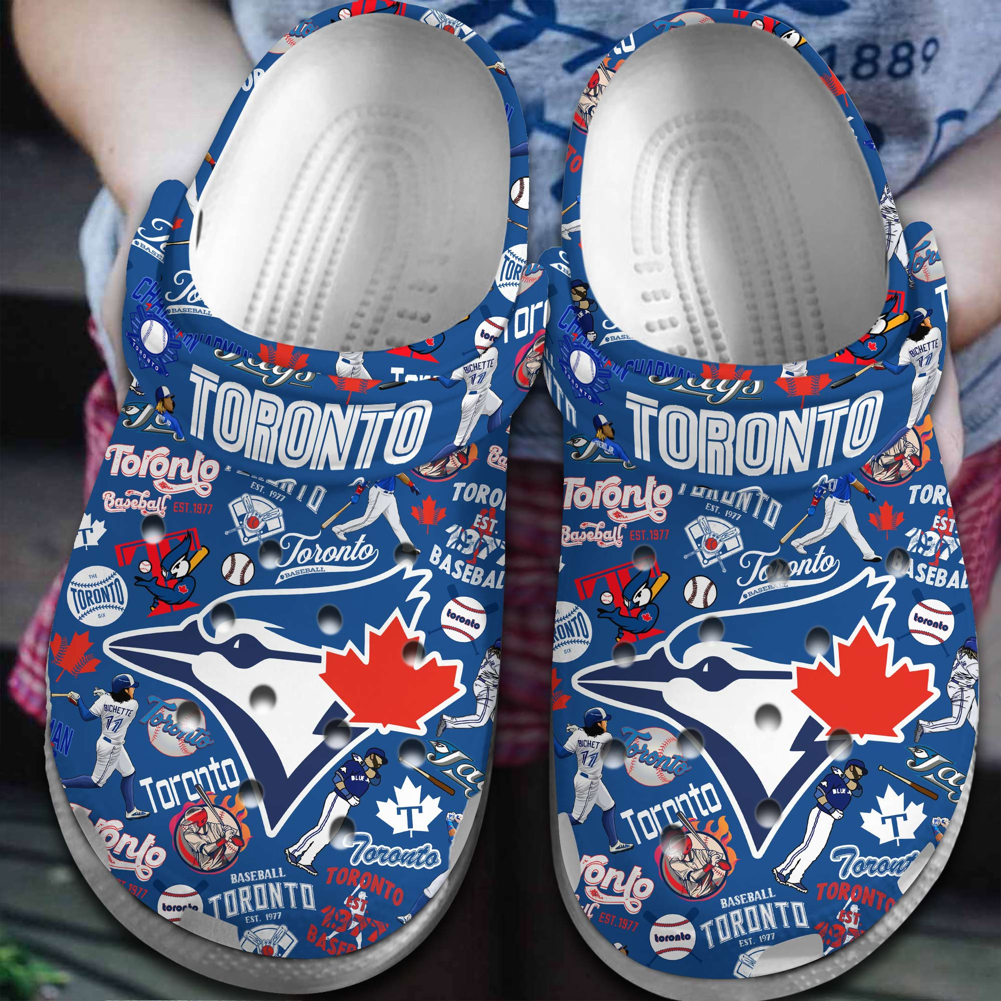 Toronto Blue Jays MLB Sport Crocs Crocband Clogs Shoes Comfortable For Men Women and Kids