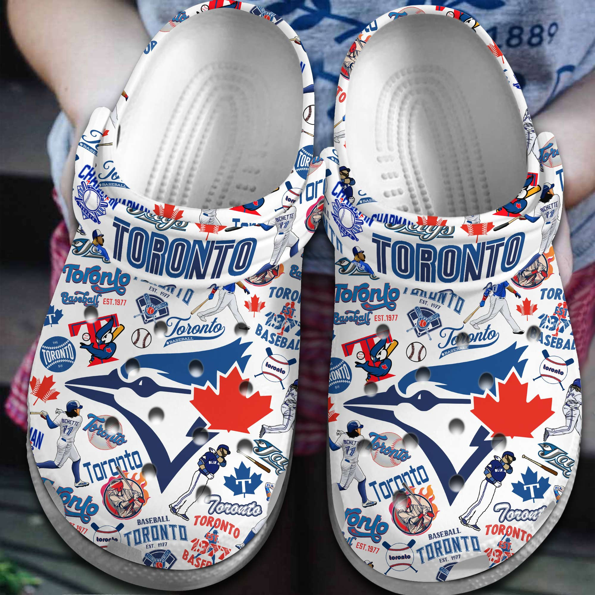 Toronto Blue Jays MLB Sport Crocs Crocband Clogs Shoes Comfortable For Men Women and Kids