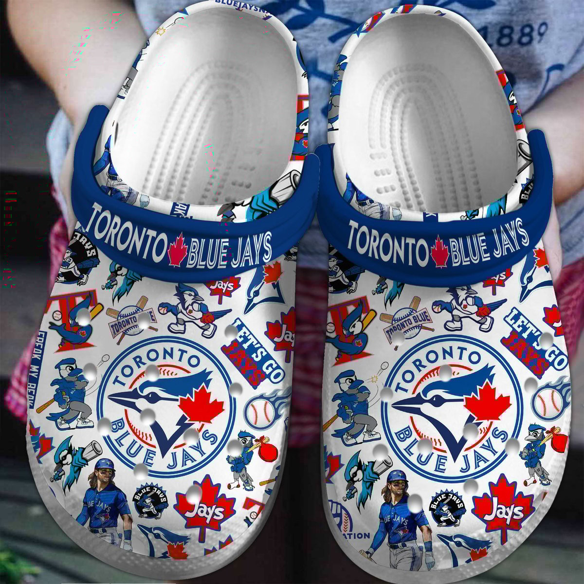 Toronto Blue Jays MLB Sport Crocs Crocband Clogs Shoes Comfortable For Men Women and Kids