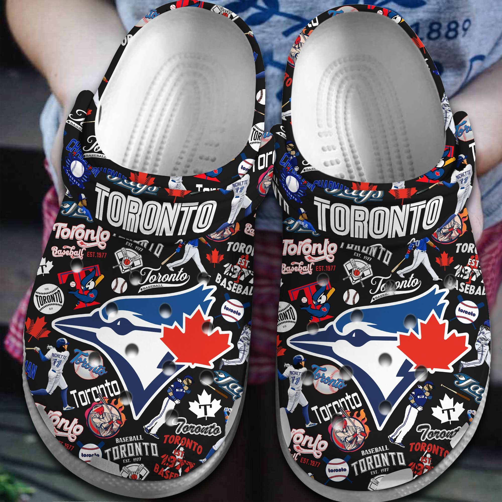 Toronto Blue Jays MLB Sport Crocs Crocband Clogs Shoes Comfortable For Men Women and Kids