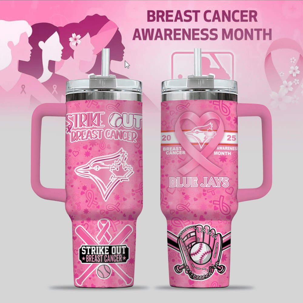 Toronto Blue Jays MLB x Breast Cancer Awareness Custom Stanley Cup 40 oz 30 oz Tumbler With HandleTVC2301125
