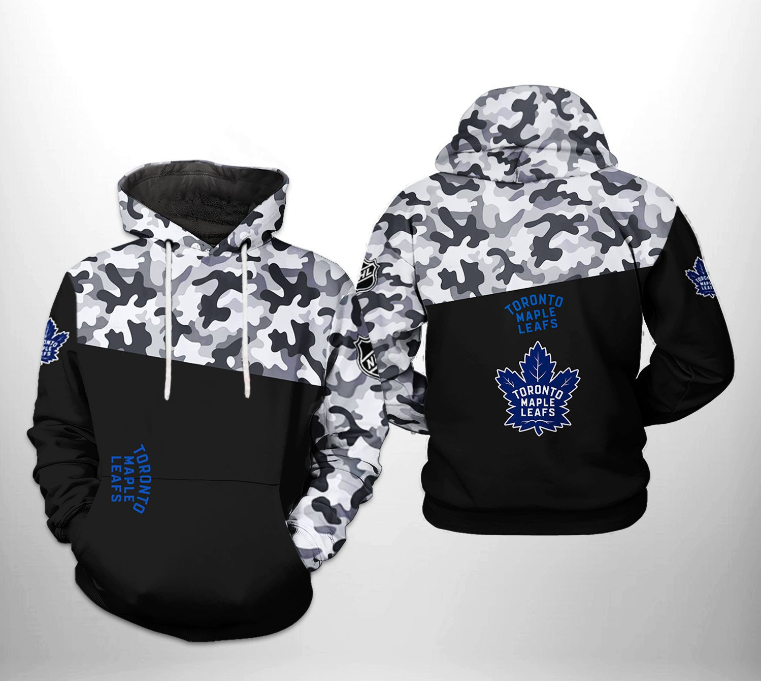 Toronto Maple Leafs NHL Camo Veteran 3D All Over Print Hoodie, Zip Hoodie