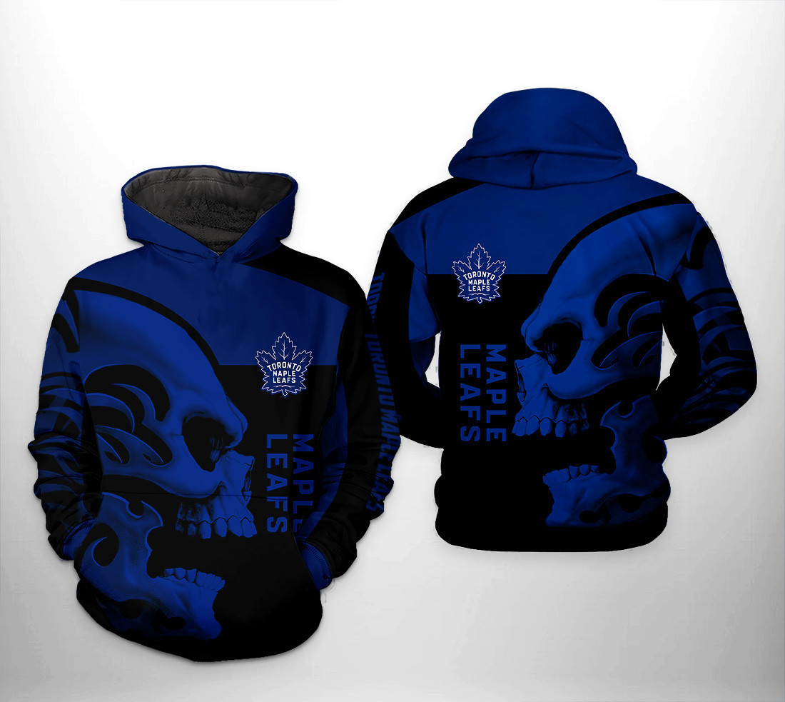 Toronto Maple Leafs NHL Skull 3D All Over Print Hoodie, Zip Hoodie