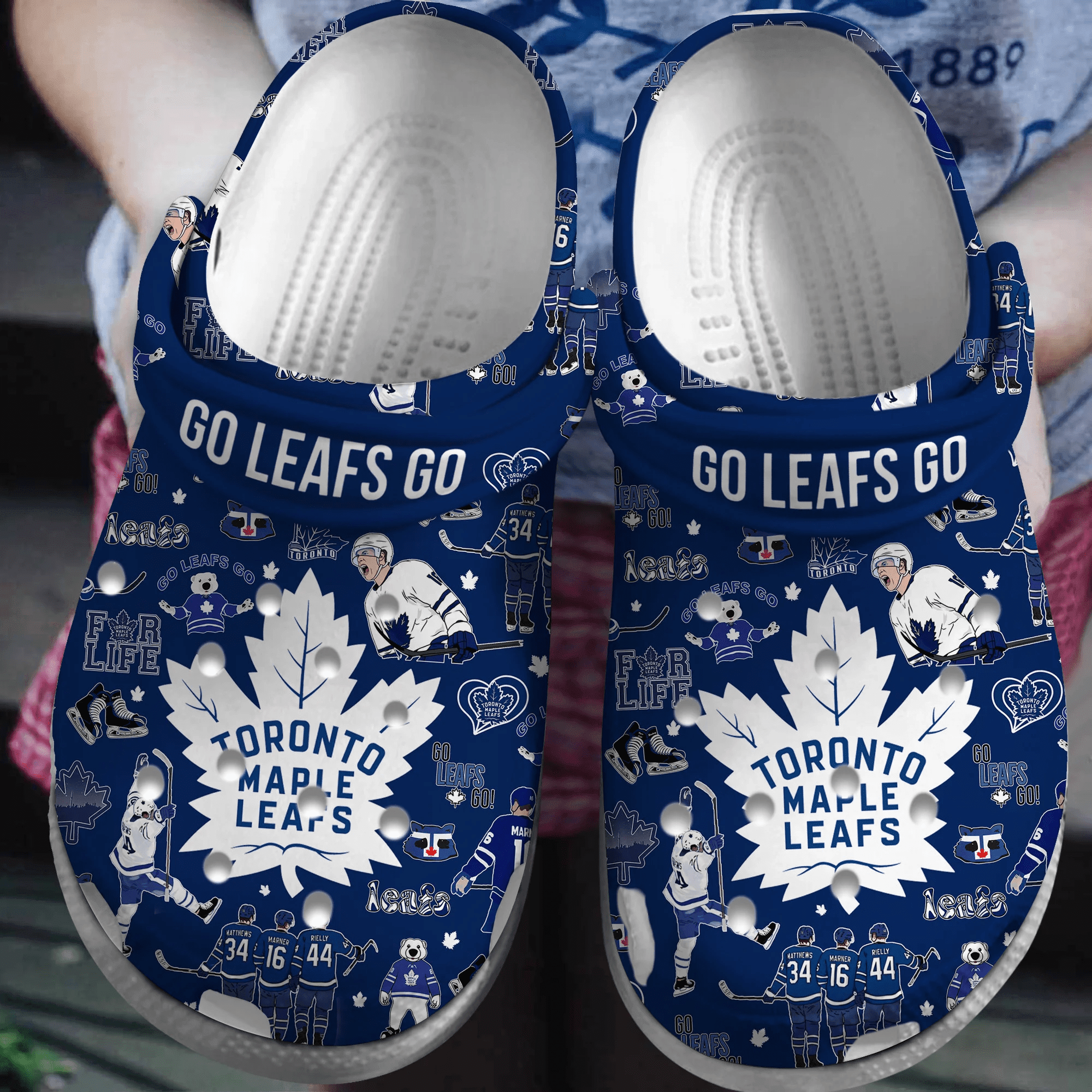 Toronto Maple Leafs NHL Sport Crocs Crocband Clogs Shoes Comfortable For Men Women and Kids
