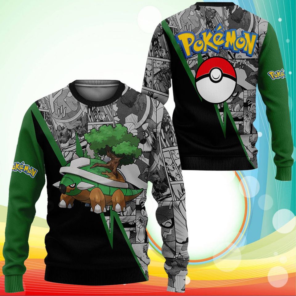Torterra PKM Christmas Ugly Sweater, Anime Ugly Sweater