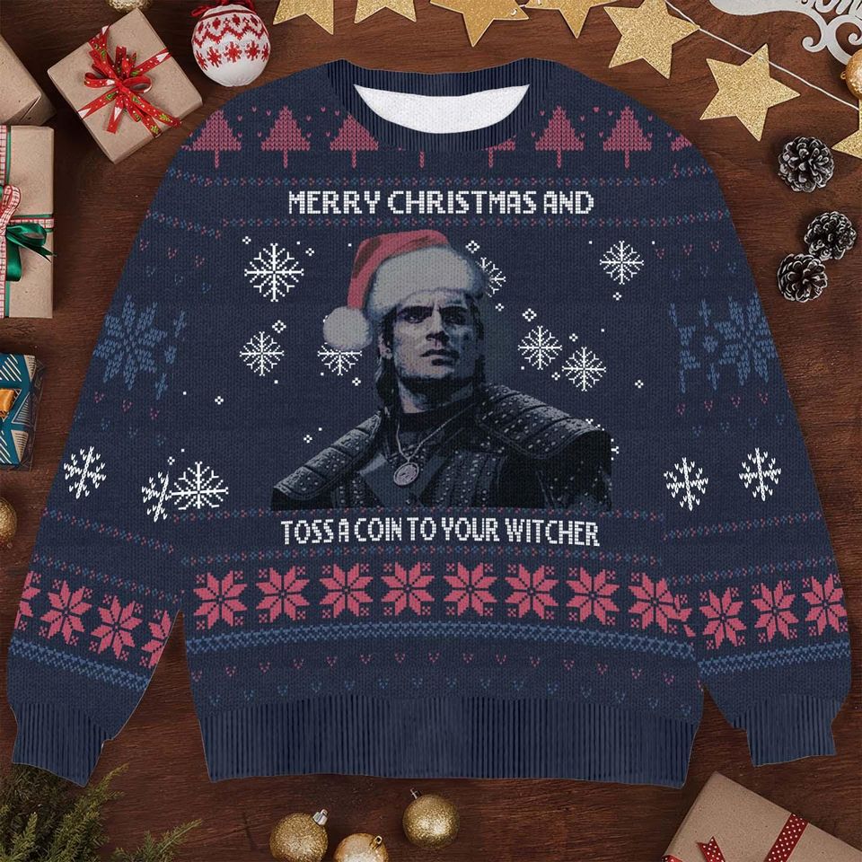 Toss a Coin to Your Witcher Christmas Sweater