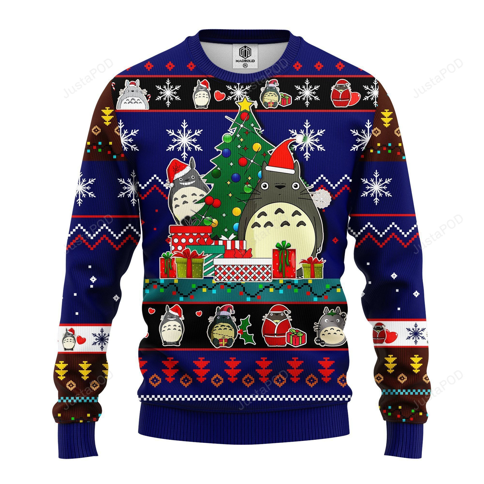 Totoro Ghibli Noel Ugly Christmas Sweater Adult 3D Funny Matching for family