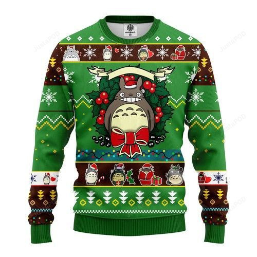 Totoro Ugly Christmas Sweater Adult 3D Funny Matching for family