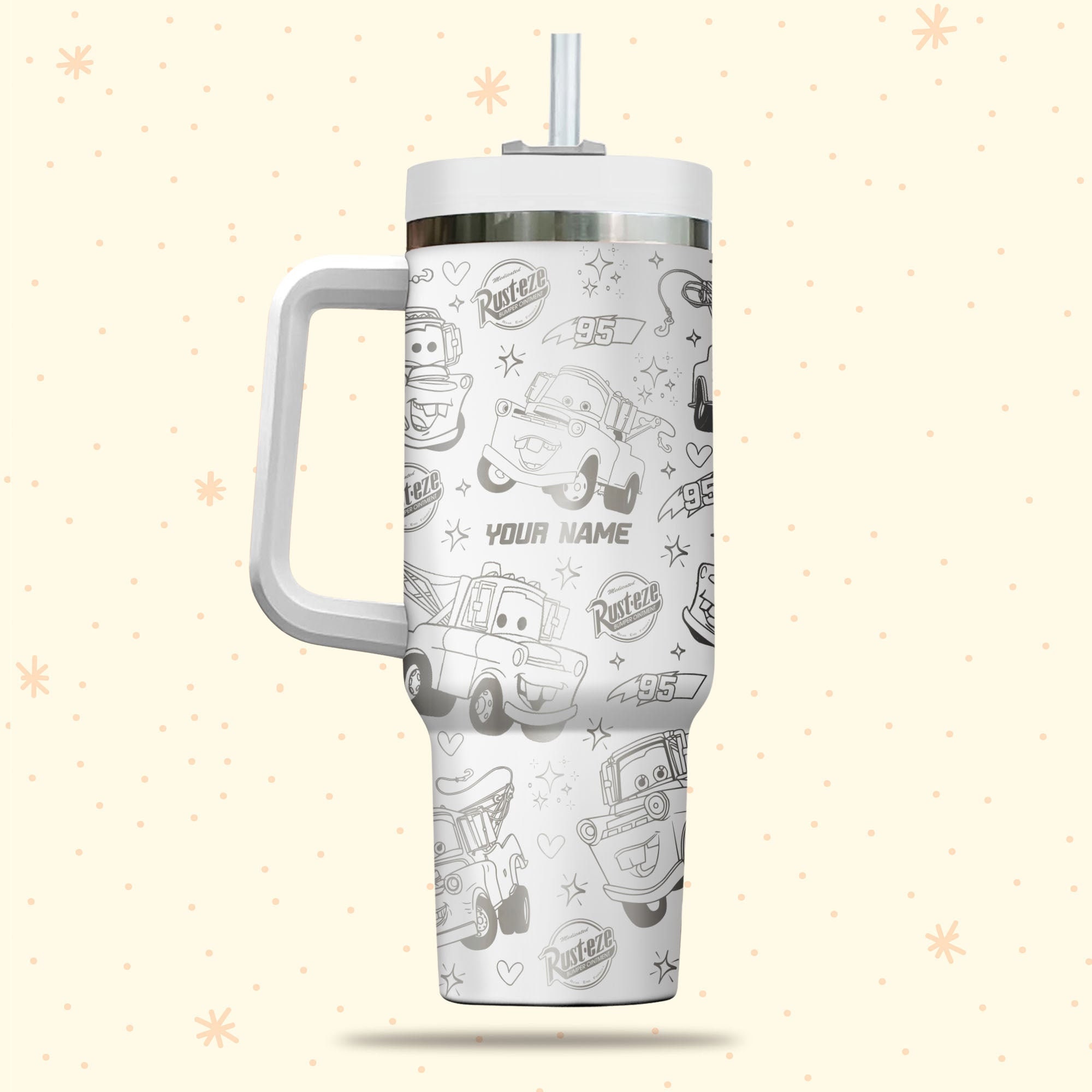 Tow Mater Cars Disney Cartoon Custom Stanley Cup 40 oz 30 oz Tumbler With HandleTVC2301983