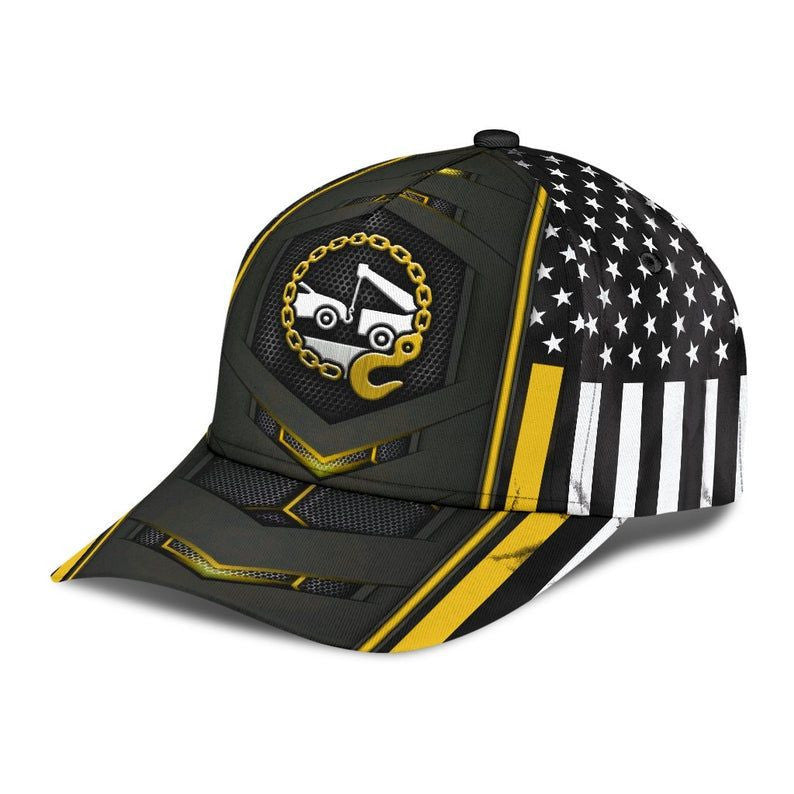 Tow Truck Yellow Flag Carbon Hat Classic Cap 3D Gift Idea, Human Cap, Trending Cap, American Cap Trucker Hats Custom Hats Gifts For Men & Women