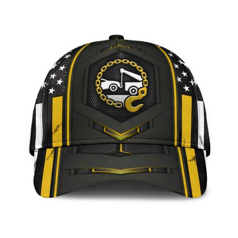 Tow Truck Yellow Flag Carbon Hat Classic Cap 3D Gift Idea, Human Cap, Trending Cap, American Cap Trucker Hats Custom Hats Gifts For Men & Women