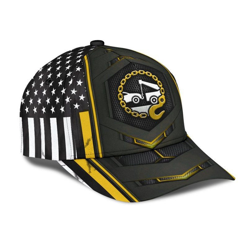 Tow Truck Yellow Flag Carbon Hat Classic Cap 3D Gift Idea, Human Cap, Trending Cap, American Cap Trucker Hats Custom Hats Gifts For Men & Women