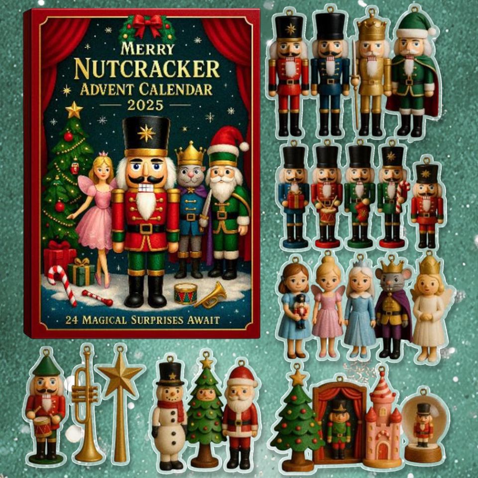 Toys Nutcracker Christmas Advent Calendar 2025, 24-Day Countdown Ornament, Merry Nutcracker