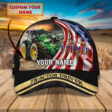 Tractor Personalized Name Baseball Cap Trucker Hats Custom Hats Gifts For Men & Women