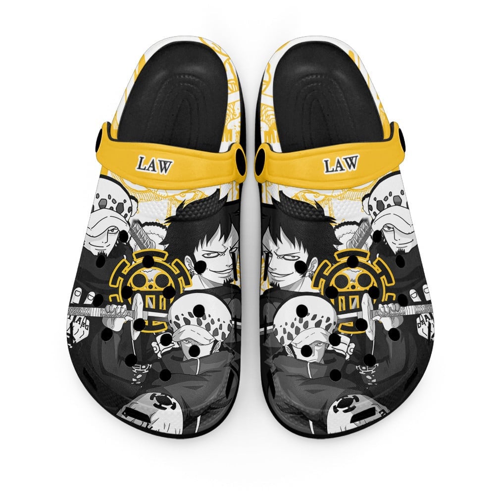 Trafalgar D. Water Law One Piece Anime Crocs Crocband Clogs Shoes Comfortable For Men Women and Kids