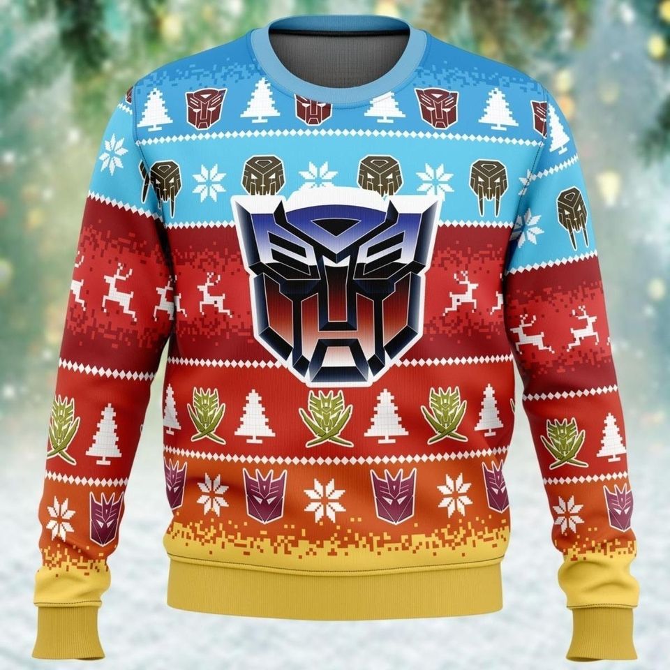 Transformers Ugly Christmas Sweater, Transformers Autobots Xmas Sweater