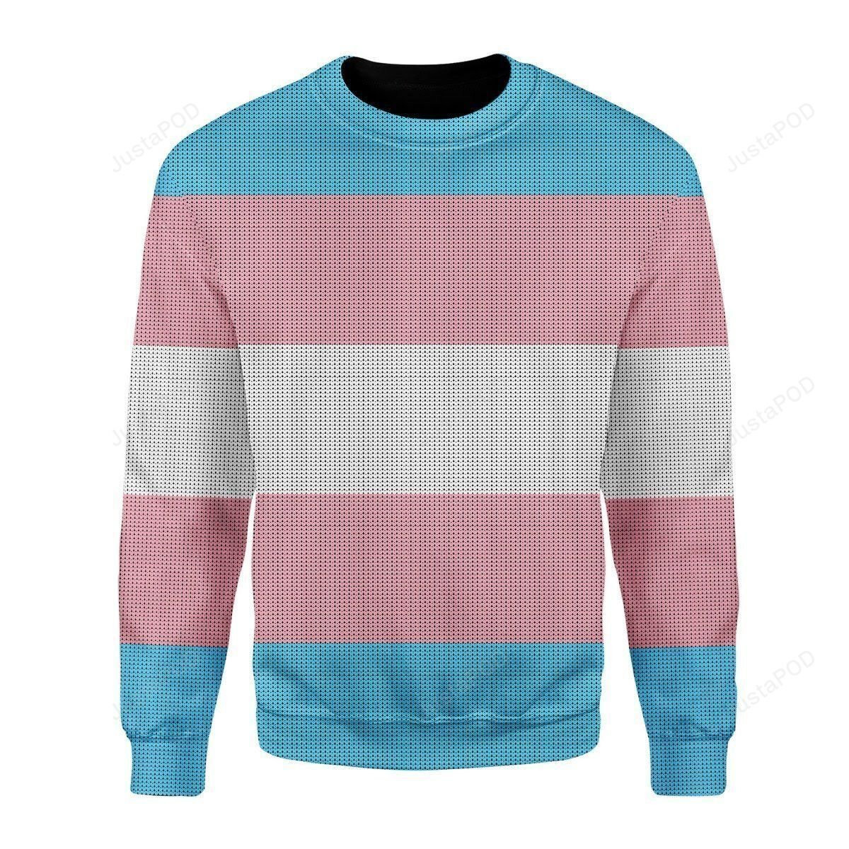 Transgender Flag Ugly Christmas Sweater Adult 3D Funny Matching for family